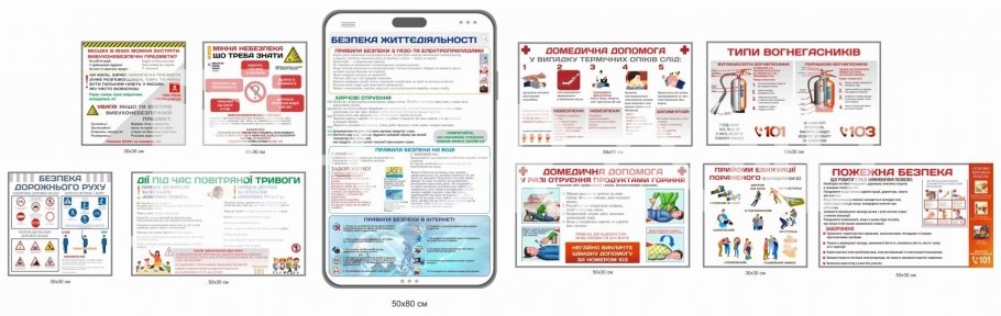 Стенди з безпеки життєдіяльності в комплекті