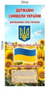 Державні символи України – герб, прапор, гімн. Офіційний стенд для шкіл, установ, офісів