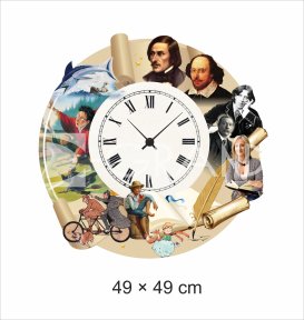 Стенд з годинниковим механізмом у кабінет іноземної мов та літератури