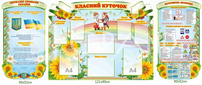 Комплект стендів  для класу з безпекою та символікою України