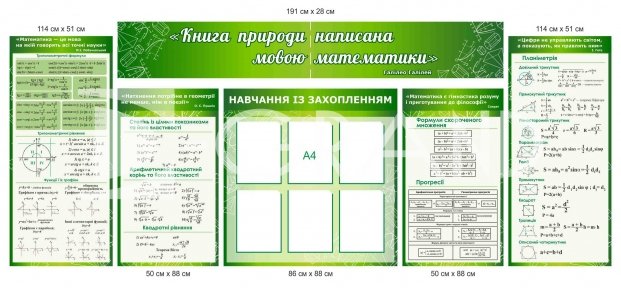 Стенди в кабінет математики зелені
