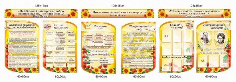 Набір стендів для оформлення кабінету української мови