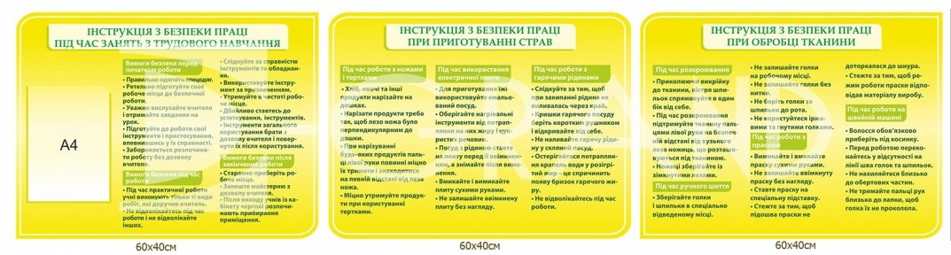 Стенди в кабінет праці для дівчат