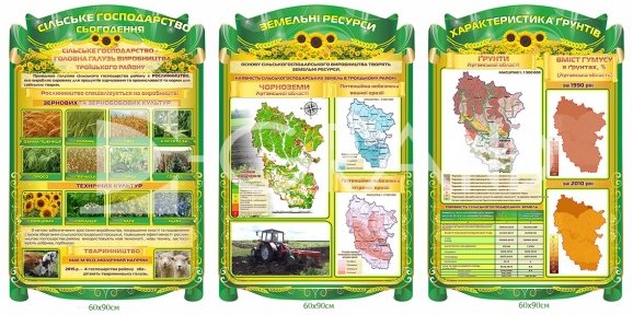 Набір стендів «Грунти, земельні ресурси та сільське господарство Троїцького району»