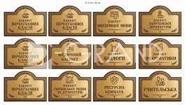 Таблички на двері кабінетів ліцею в асортименті