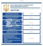 Інформаційний стенд ЦНАП «Центр Дії» – перелік адміністративних послуг