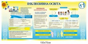 Інклюзивна освіта - стенд в патріотичному стилі