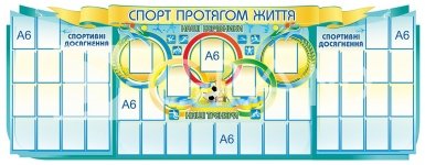 Стенд «Спорт протягом життя для презентації спортивних досягнень»